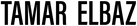 Black text 'TAMAR ELBAZ' on a white background